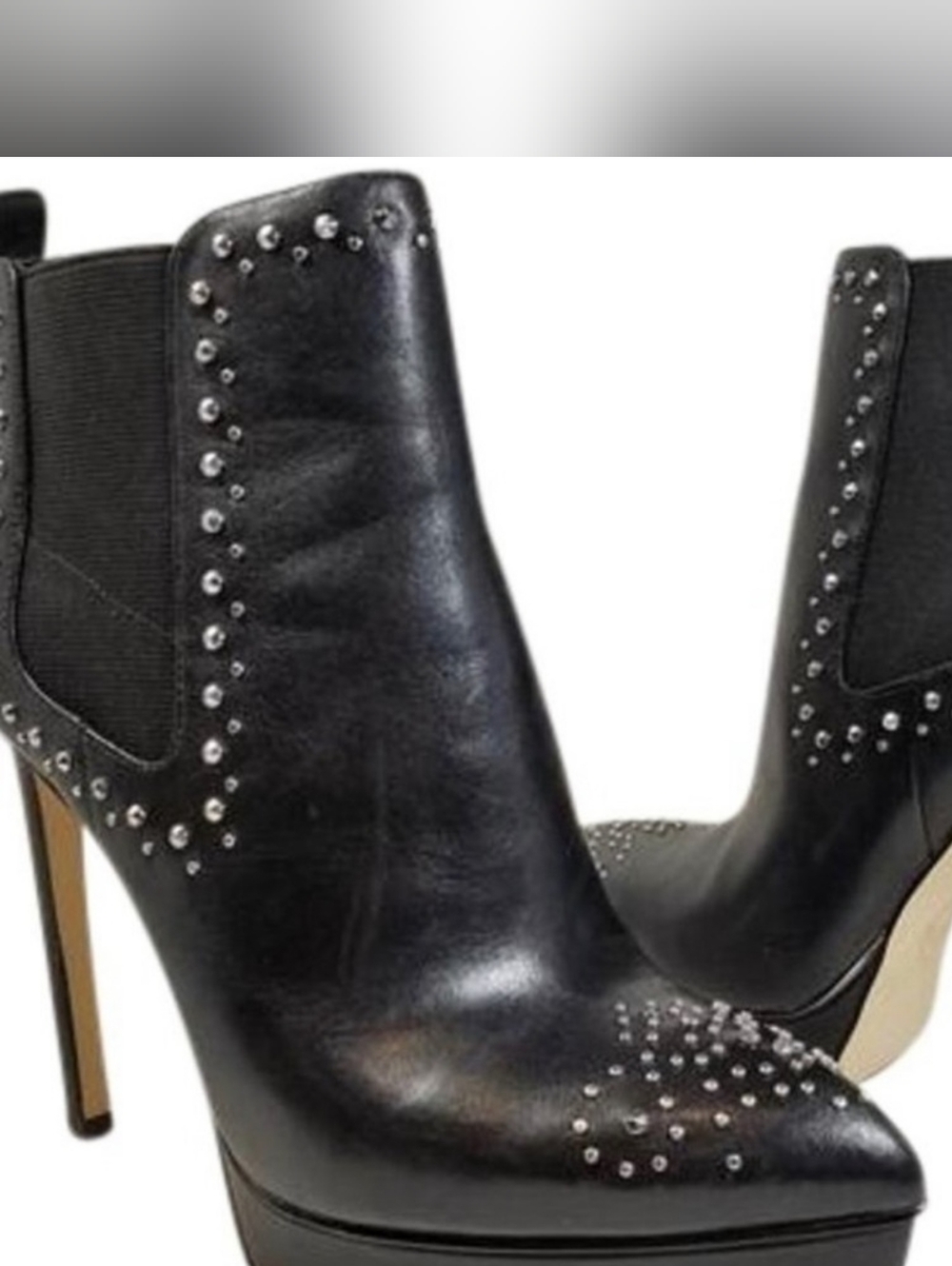Michael Kors Black Studded Platform Ankle Boots - Picture 2 of 2